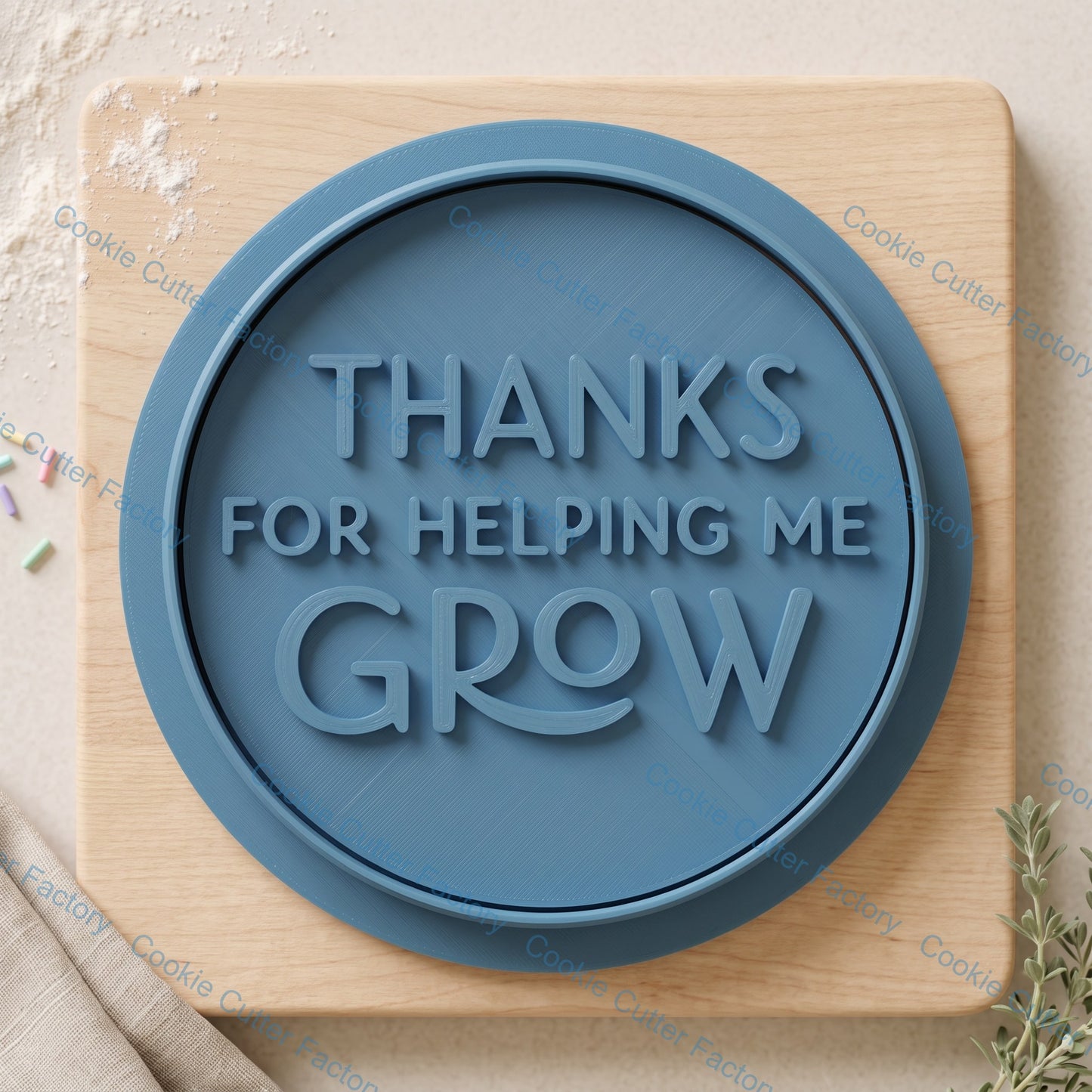 Thanks for Helping Me Grow Cookie Cutter and Embosser Stamp | Teacher Gift, End of Year, School Appreciation