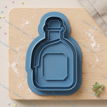 Tequila Bottle Cookie Cutter and Embosser Stamp Set | Bar Themed Party, Alcohol, Drinking Decorating