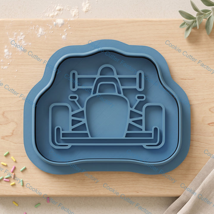 Formula Racing Car Cookie Cutter and Embosser Stamp Set | Race Track Birthday, Fast Cars, Cookie Decorating