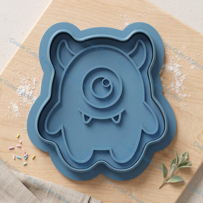 One-Eyed Monster Cookie Cutter and Embosser Stamp Set | Halloween Party, Cute Spooky, Kids Baking