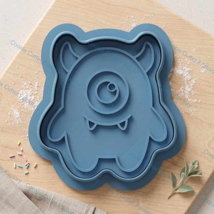One-Eyed Monster Cookie Cutter and Embosser Stamp Set | Halloween Party, Cute Spooky, Kids Baking