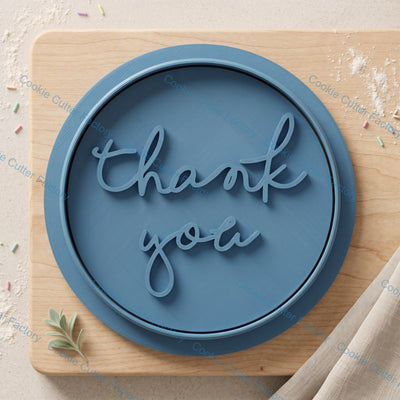Thank You Circle Cookie Cutter and Embosser Stamp Set | Appreciation, Teacher Gift, Thank You Cookies