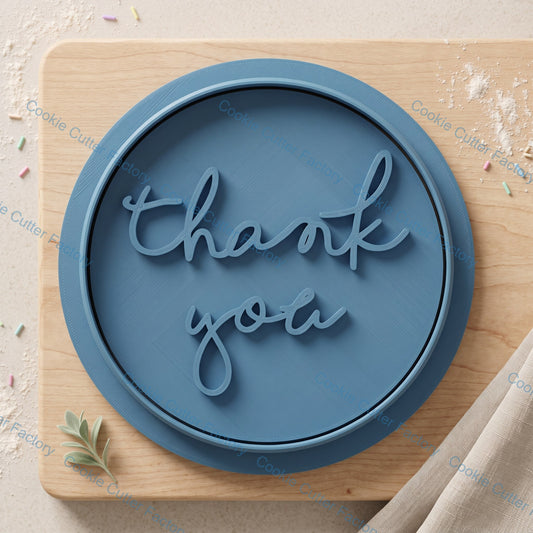 Thank You Circle Cookie Cutter and Embosser Stamp Set | Appreciation, Teacher Gift, Thank You Cookies