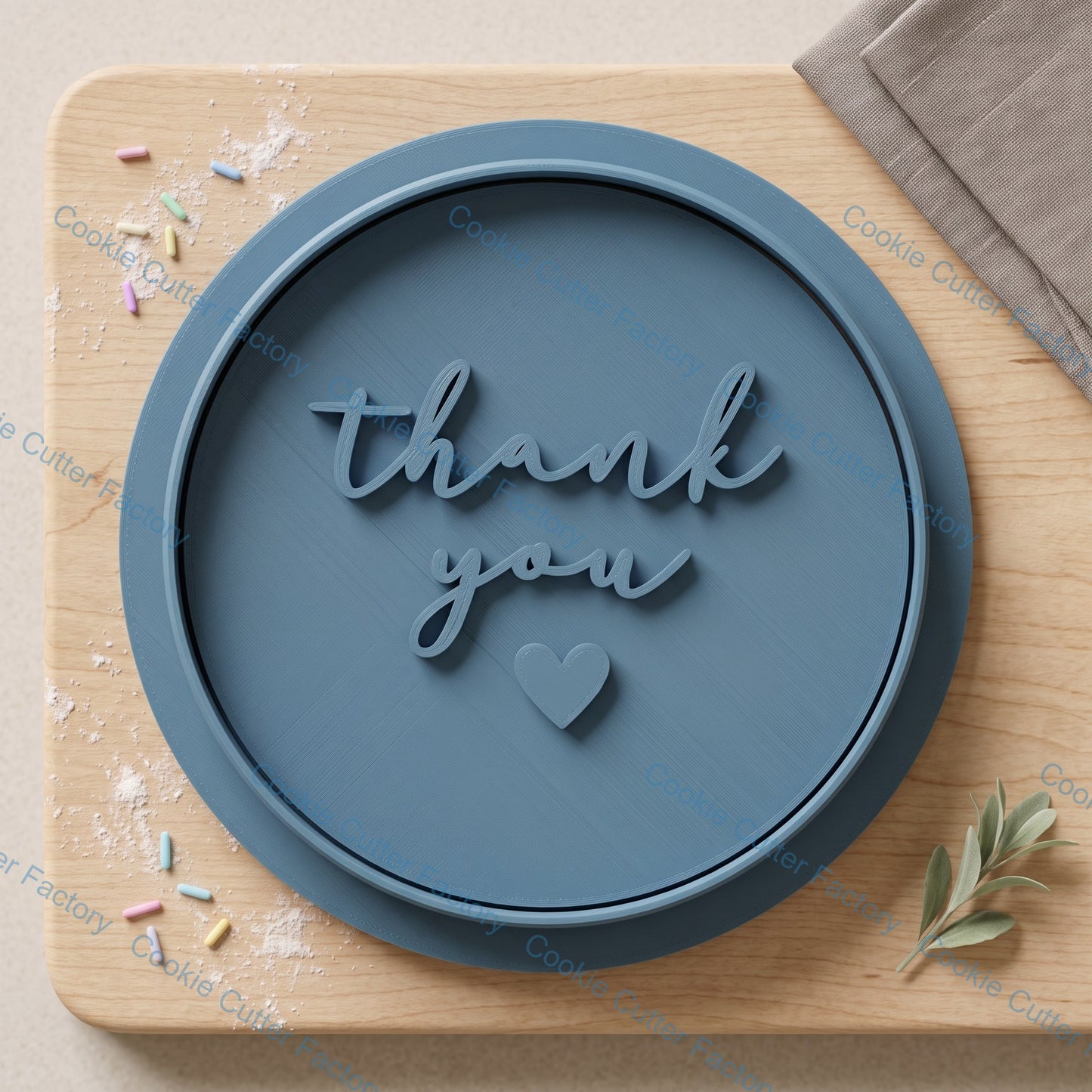 Thank You Cookie Cutter and Embosser Stamp Set | Appreciation Gift, Wedding Favors, Event Baking