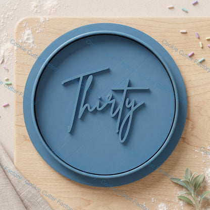 Thirty Birthday Cookie Cutter and Embosser Stamp Set | 30th Birthday Party, Milestone Birthday, Cake Decorating