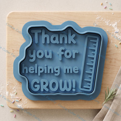 Teacher Growing Ruler Cookie Cutter and Embosser Stamp Set