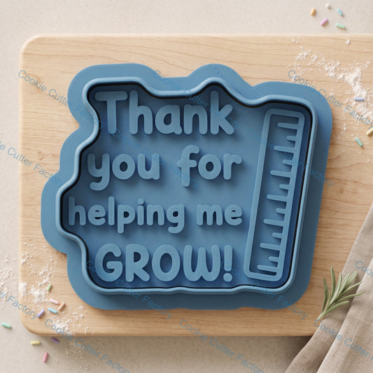 Teacher Growing Ruler Cookie Cutter and Embosser Stamp Set