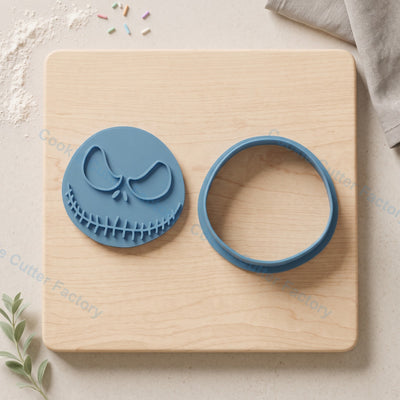Jack Skellington Face Cookie Cutter and Embosser Stamp - Halloween Party Cookies
