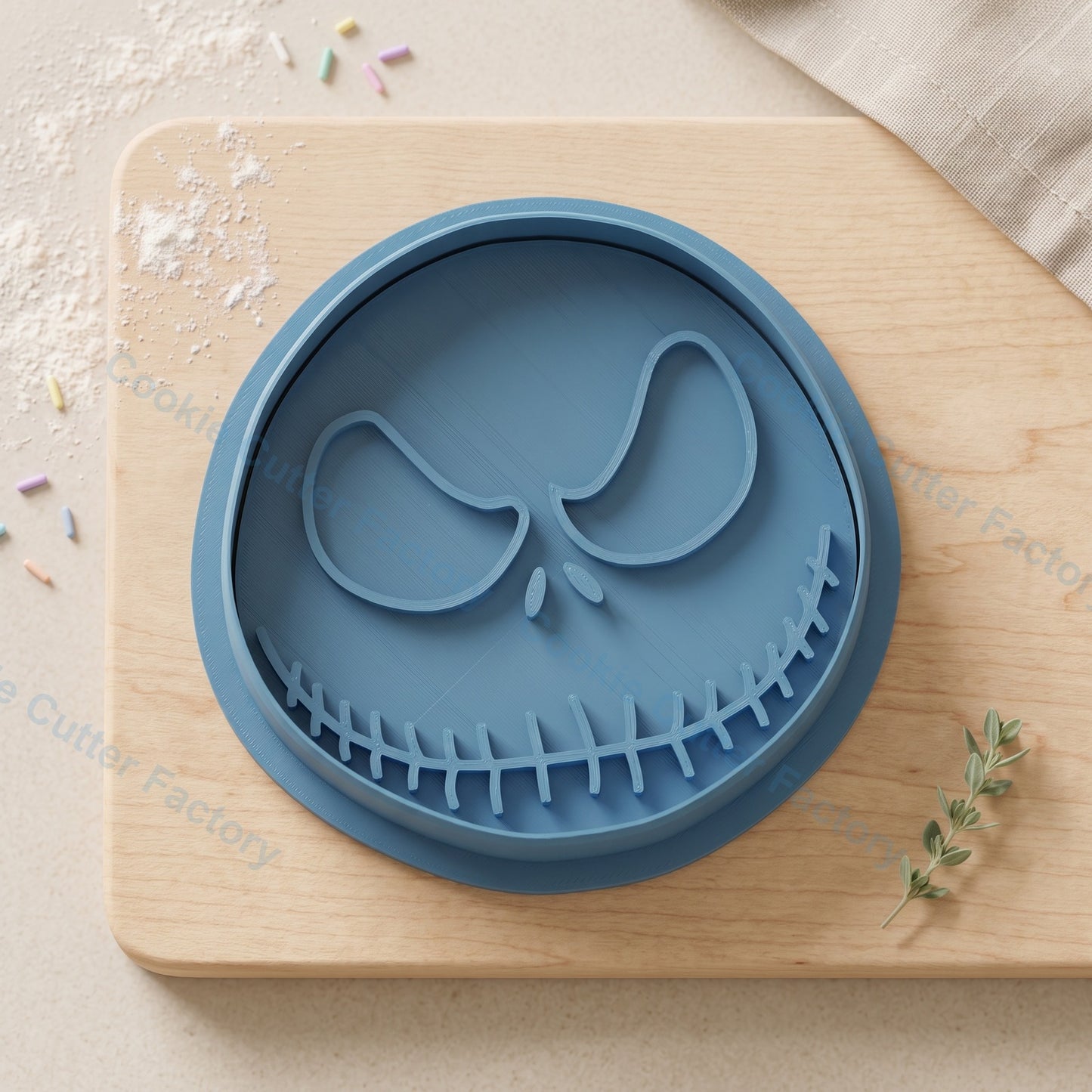Jack Skellington Face Cookie Cutter and Embosser Stamp - Halloween Party Cookies