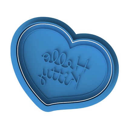 Hello Kitty Text Heart Cookie Cutter and Embosser Stamp | Cute Logo, Valentine's Day