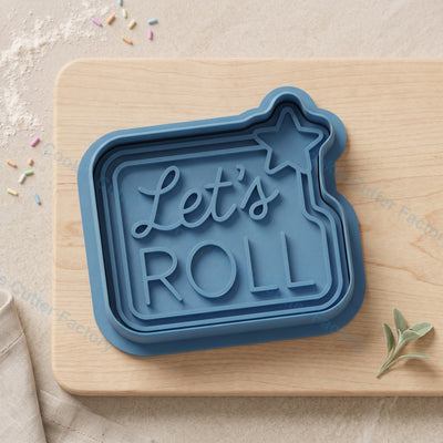 Let's Roll Cookie Cutter and Embosser Stamp