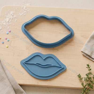 Lips Cookie Cutter and Embosser Stamp - Makeup Party Cookies