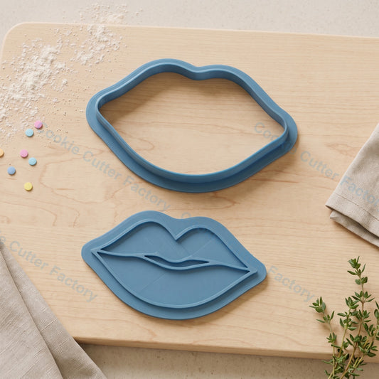 Lips Cookie Cutter and Embosser Stamp - Makeup Party Cookies
