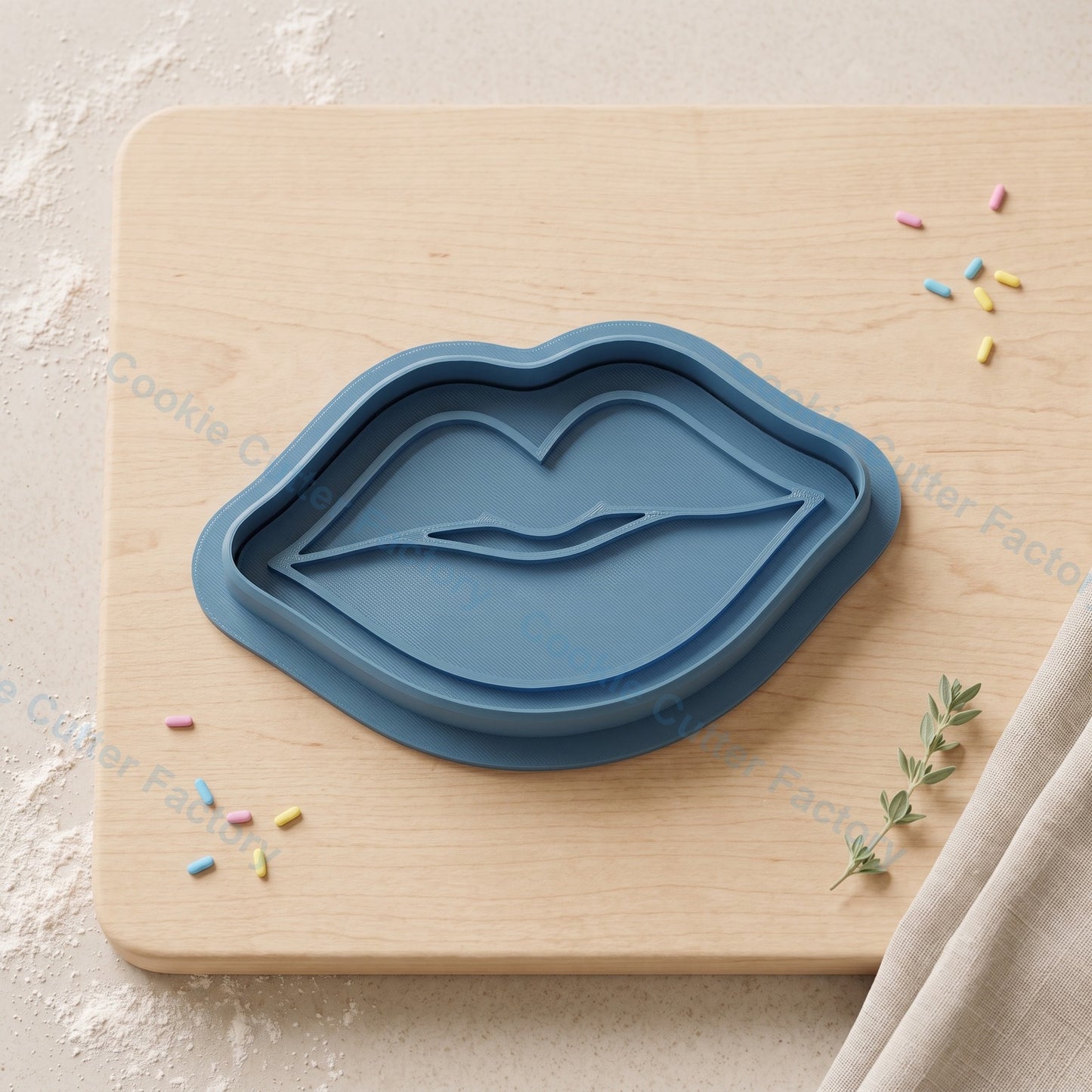 Lips Cookie Cutter and Embosser Stamp - Makeup Party Cookies