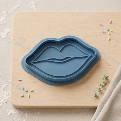 Lips Cookie Cutter and Embosser Stamp - Makeup Party Cookies