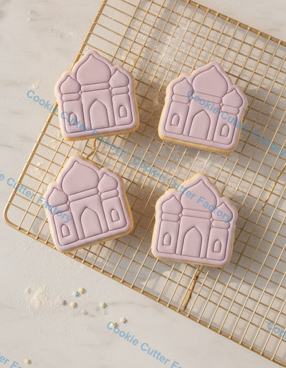 Mosque Outline Cookie Cutter and Embosser Stamp - Indian Landmark Party Cookies
