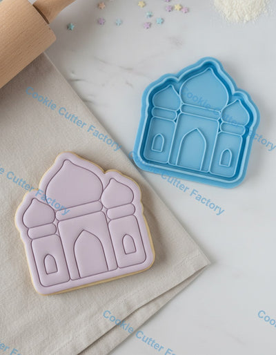 Mosque Outline Cookie Cutter and Embosser Stamp - Indian Landmark Party Cookies