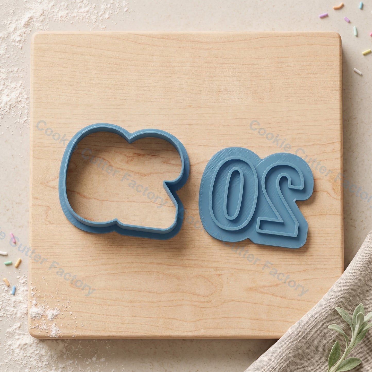 Number 20 Cookie Cutter and Embosser Stamp - 20th Birthday or Anniversary