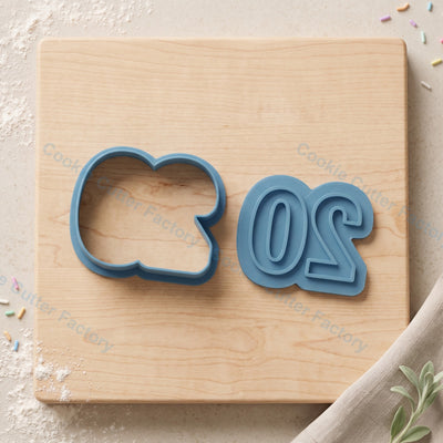 Number 20 Cookie Cutter and Embosser Stamp - 20th Birthday or Anniversary