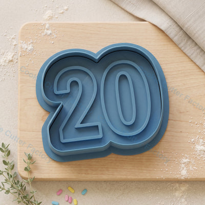 Number 20 Cookie Cutter and Embosser Stamp - 20th Birthday or Anniversary
