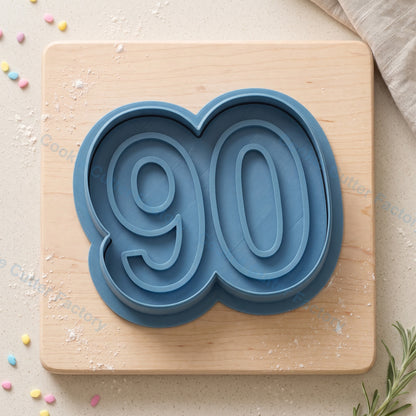 Number 90 Cookie Cutter and Embosser Stamp - Milestone Birthday