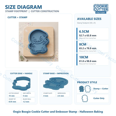 Oogie Boogie Cookie Cutter and Embosser Stamp - Halloween Baking