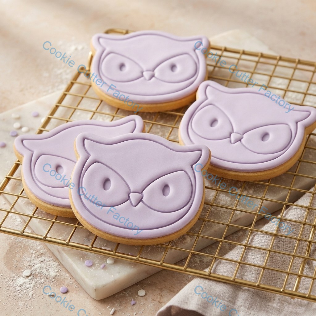 Owl Face Cookie Cutter and Embosser Stamp - Woodland Animal Baking Tool