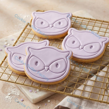 Owl Face Cookie Cutter and Embosser Stamp - Woodland Animal Baking Tool