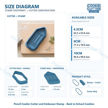 Pencil Cookie Cutter and Embosser Stamp - Back to School Cookies