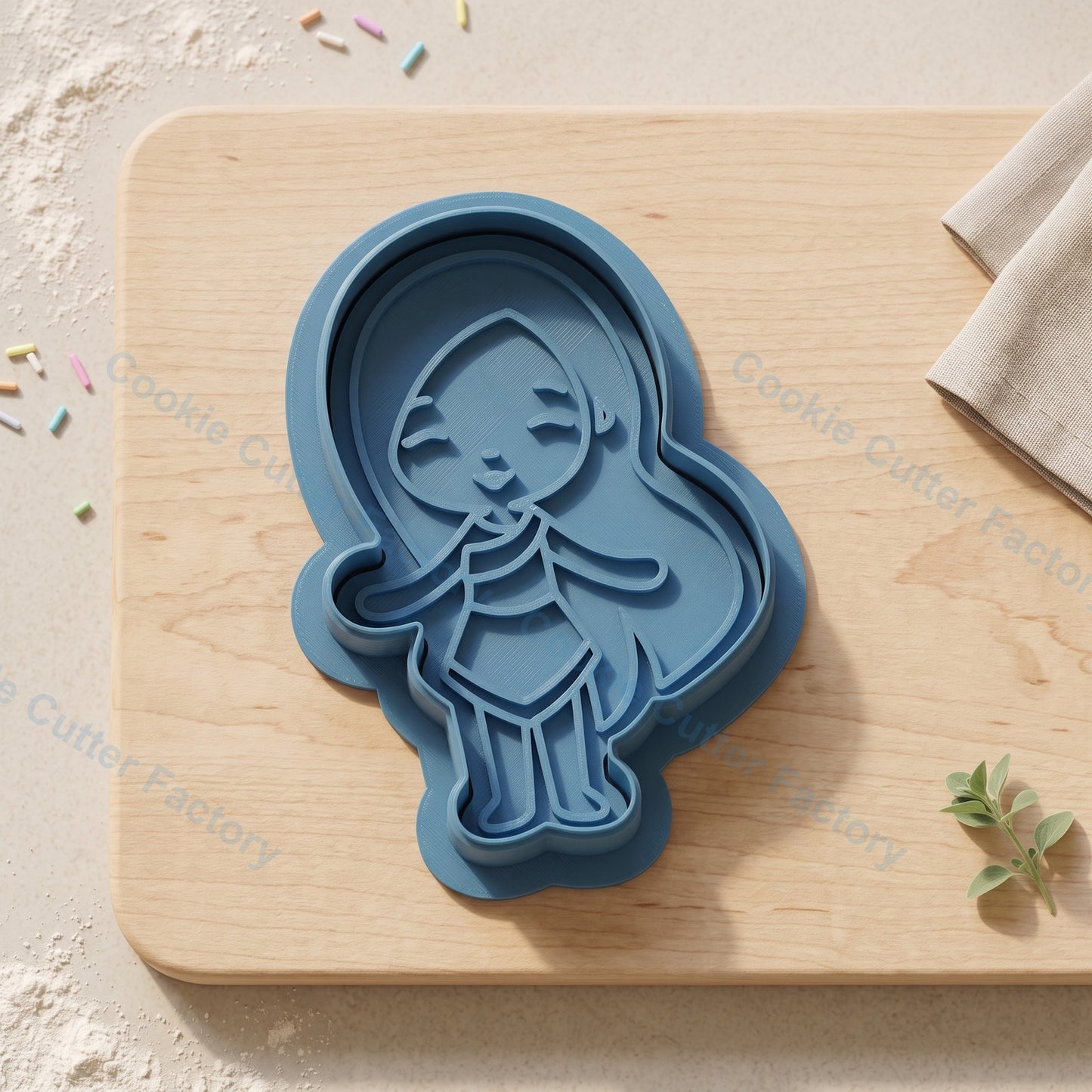 Pocahontas Cookie Cutter and Embosser Stamp - Chibi Princess Movie Cookies