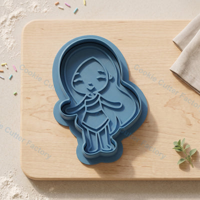 Pocahontas Cookie Cutter and Embosser Stamp - Chibi Princess Movie Cookies