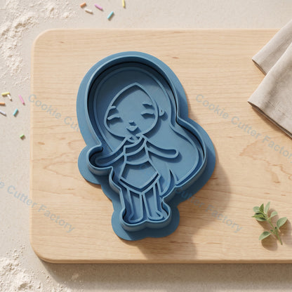 Pocahontas Cookie Cutter and Embosser Stamp - Chibi Princess Movie Cookies