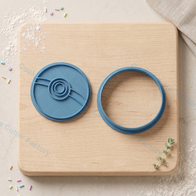 Poke Ball Cookie Cutter and Embosser Stamp - Pokemon Gaming Party Cookies
