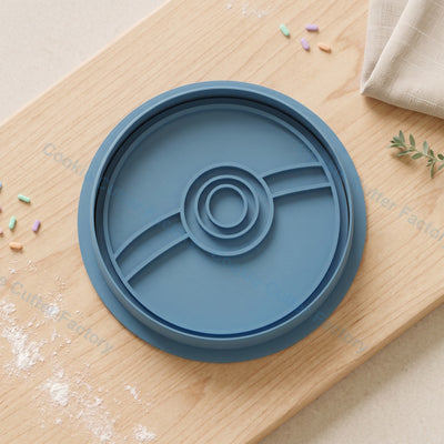 Poke Ball Cookie Cutter and Embosser Stamp - Pokemon Gaming Party Cookies