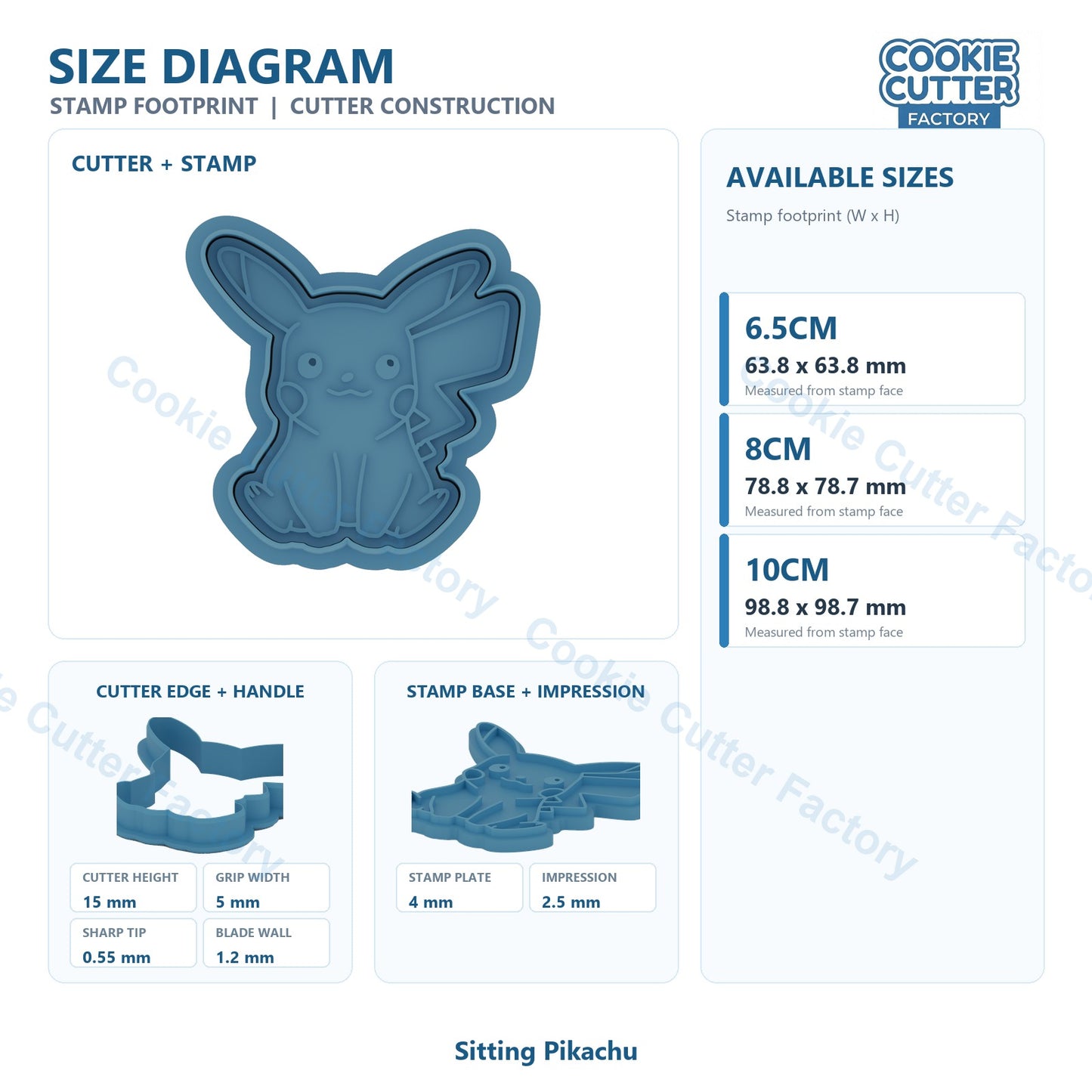 Pokemon Cookie Cutter and Embosser Stamp Set - Birthday Party Cookies