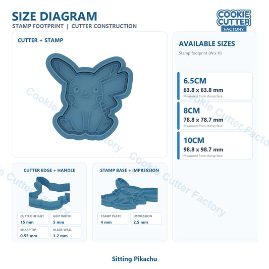 Pokemon Cookie Cutter and Embosser Stamp Set - Birthday Party Cookies