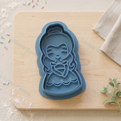Belle Princess Ballgown Cookie Cutter and Embosser Stamp - Fairy Tale Birthday