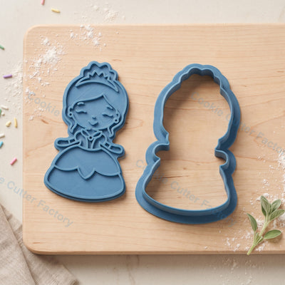 Princess Tiana Cookie Cutter and Embosser Stamp - Princess Party Cookies