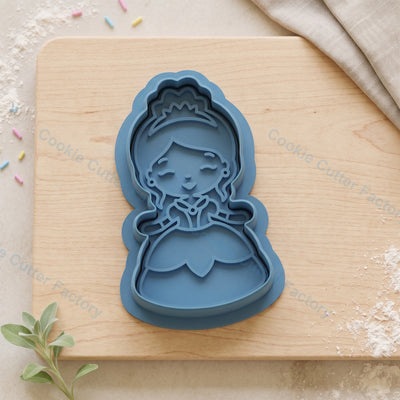 Princess Tiana Cookie Cutter and Embosser Stamp - Princess Party Cookies