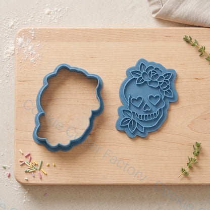 Floral Sugar Skull Cookie Cutter and Embosser Stamp - Day of the Dead | CCF_APPROVED_MEDIA_V1:2:fc51c52dc710b56c4676b862388e25d2baa676fffe2b5926cf6d66e5ee0e6f78