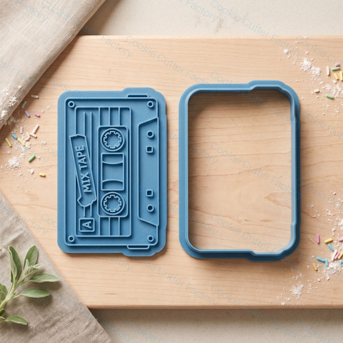 Retro Cassette Tape Cookie Cutter and Embosser Stamp - 80s Party Cookies | CCF_APPROVED_MEDIA_V1:2:b94406cd683536fac71d524aae2c1d85f65c4442a1c2214d0616069618d964f9