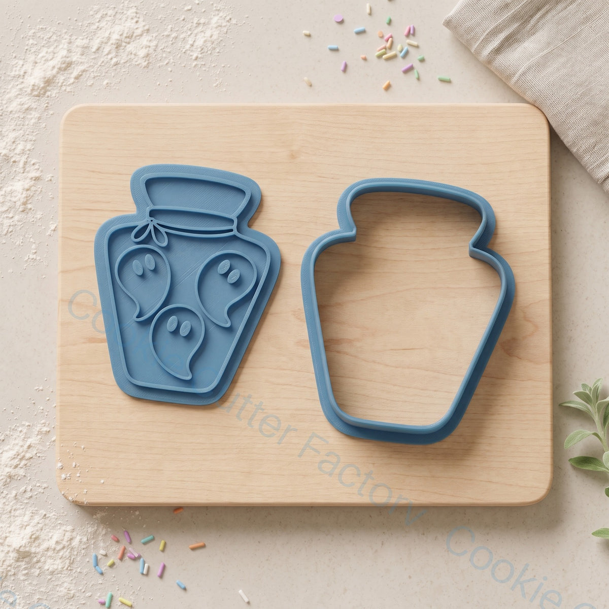 Ghost Jar Cookie Cutter and Embosser Stamp - Spooky Halloween Party | CCF_APPROVED_MEDIA_V1:2:6a0fa7b61eb8b3333be6092841b8bcf0bd343b5cb0d68f0c353888be979fdd66
