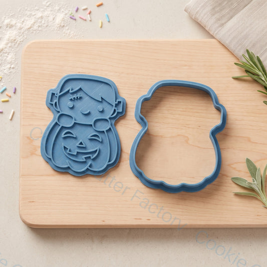 Frankenstein with Pumpkin Cookie Cutter and Embosser Stamp - Halloween | CCF_APPROVED_MEDIA_V1:2:91dab19f1ff25df2a8b1d0b8e0323b30ba760b161f2eefbb882383e46df48d58