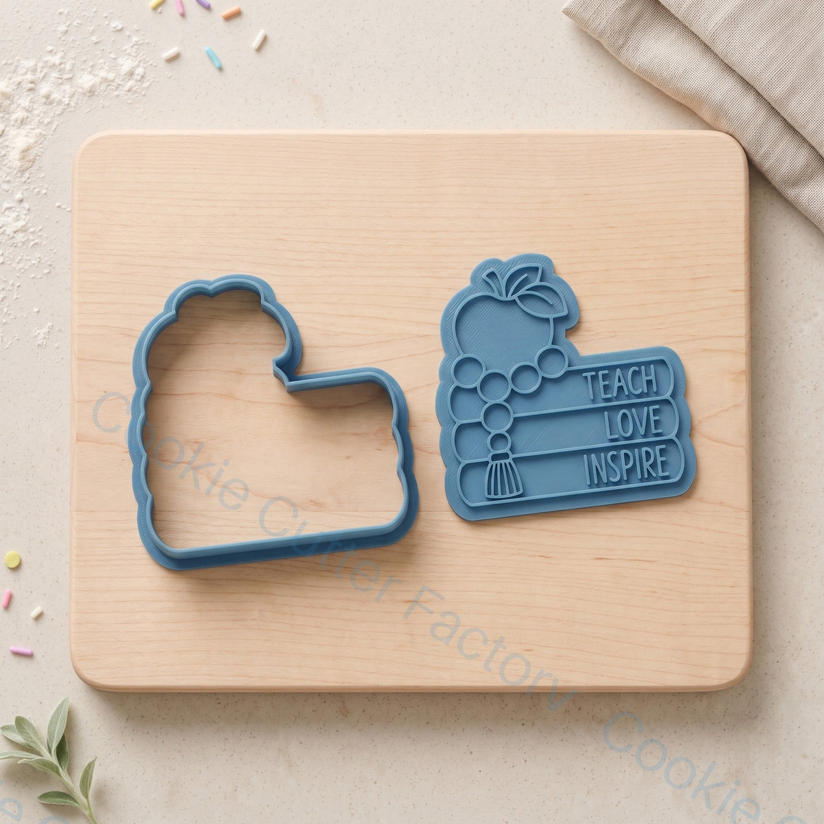 Teach Love Inspire Books Cookie Cutter and Embosser Stamp - Teacher Gift | CCF_APPROVED_MEDIA_V1:2:ae18dca42d8d731786e2f15a1a8422a01e3f51f5e9dde5babc943577088030c9