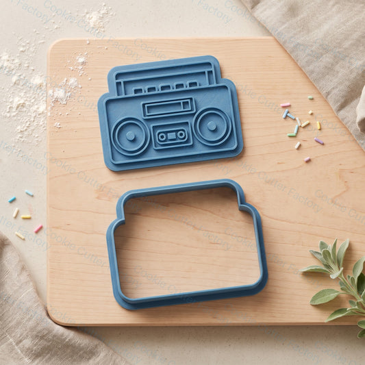 Retro Boombox Cookie Cutter and Embosser Stamp - 80s Party Cookies | CCF_APPROVED_MEDIA_V1:2:3754b9d31b91c70002d9763af1d81ac38a0470b134a04740867a7789d846067f