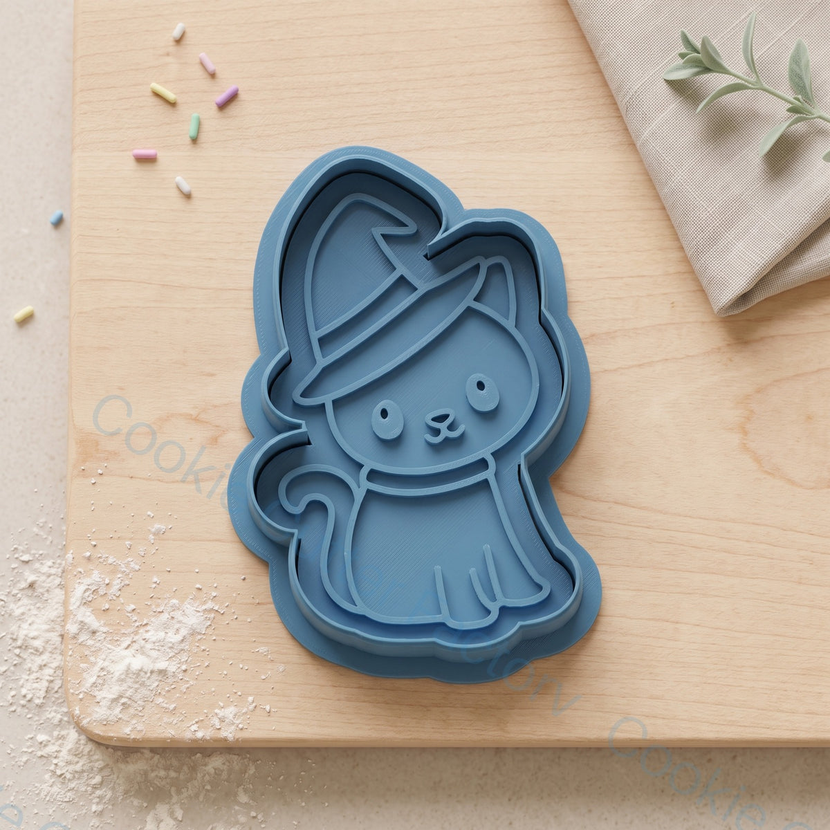Cat in Witch Hat Cookie Cutter and Embosser Stamp - Halloween Party | CCF_APPROVED_MEDIA_V1:1:cff6bca8ba05aa4e9cbfcc62f8a2a1875036aa402f0af08a764fca7e6bf7f52d