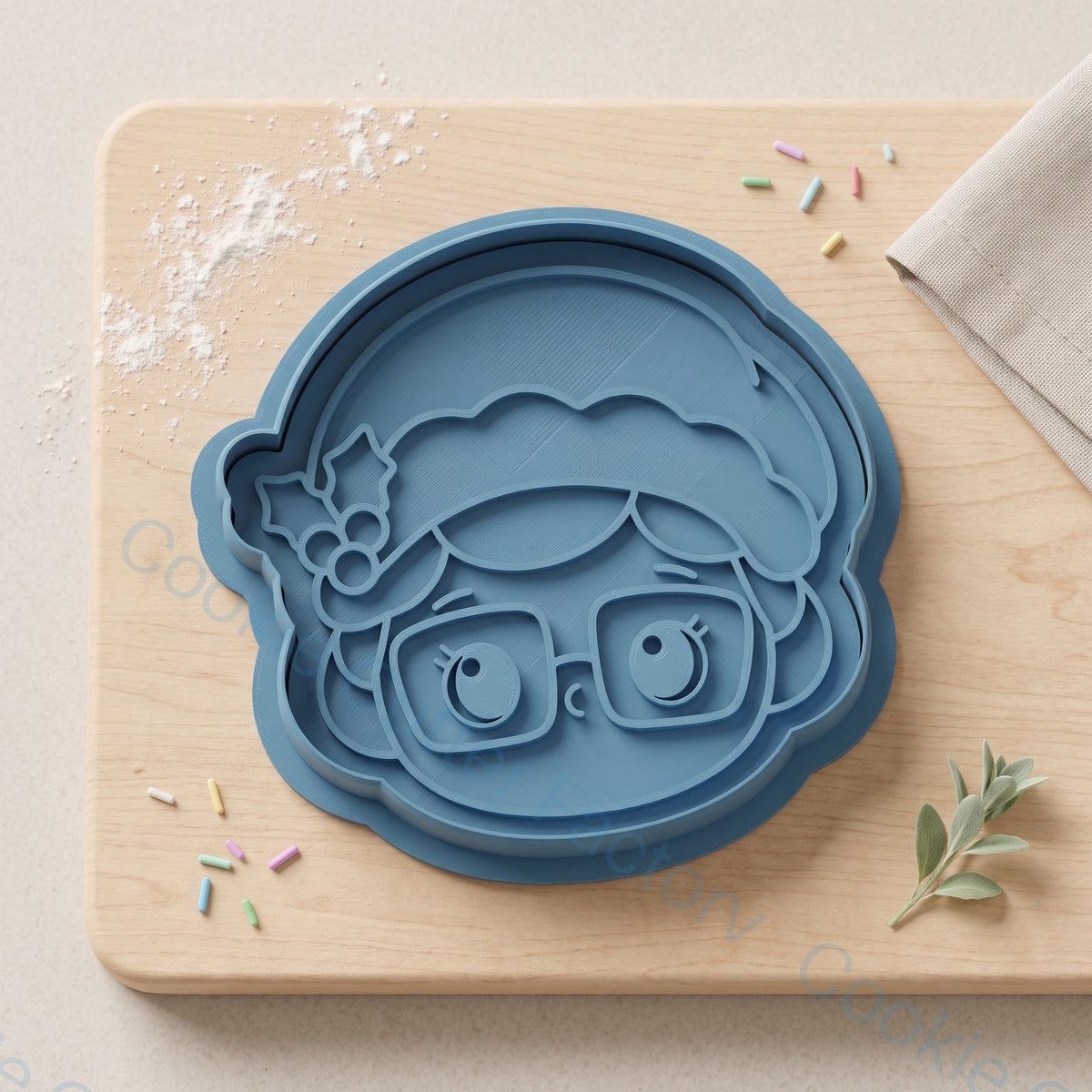 Mrs Claus Cookie Cutter and Embosser Stamp - Christmas Baking Cookies | CCF_APPROVED_MEDIA_V1:1:35f54f1a2dca8ad8cd2314cf1df20786ad94f2e1089e0cda84979875d01d1aba