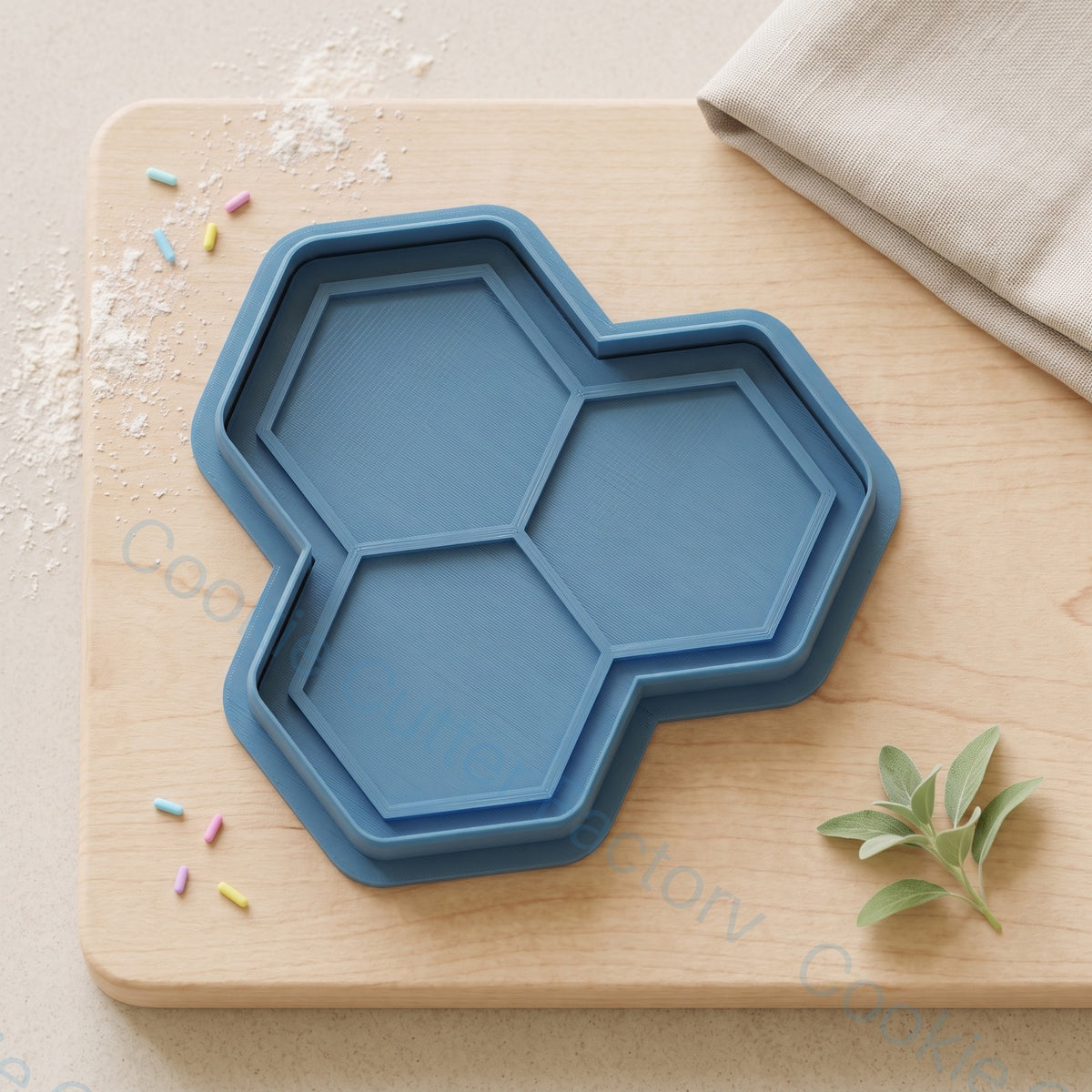 Three Honeycomb Hexagons Cookie Cutter and Embosser Stamp - Bee Party | CCF_APPROVED_MEDIA_V1:1:764aa68ebeab01a85446d5799df31aeb65926a959d6d7c1184012b0f8f76ccff