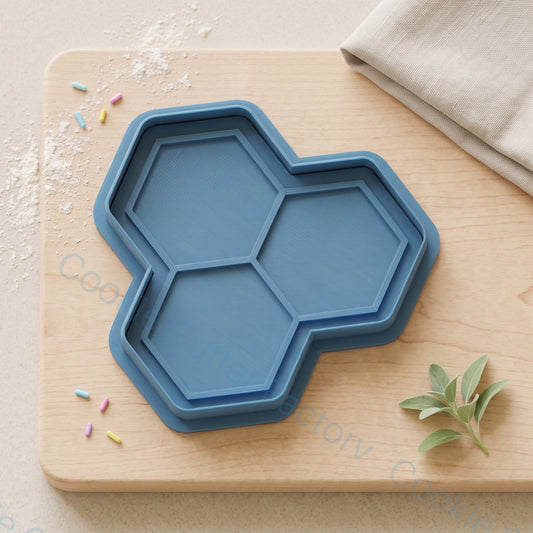 Three Honeycomb Hexagons Cookie Cutter and Embosser Stamp - Bee Party | CCF_APPROVED_MEDIA_V1:1:764aa68ebeab01a85446d5799df31aeb65926a959d6d7c1184012b0f8f76ccff