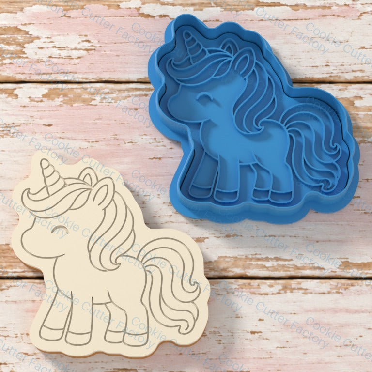 Standing Unicorn with Flowing Mane Cookie Cutter and Embosser Stamp | CCF_APPROVED_MEDIA_V1:1:d42f36d55d00367304c525680e1da4f4decf39b8f1e57fd994c252235788fc20